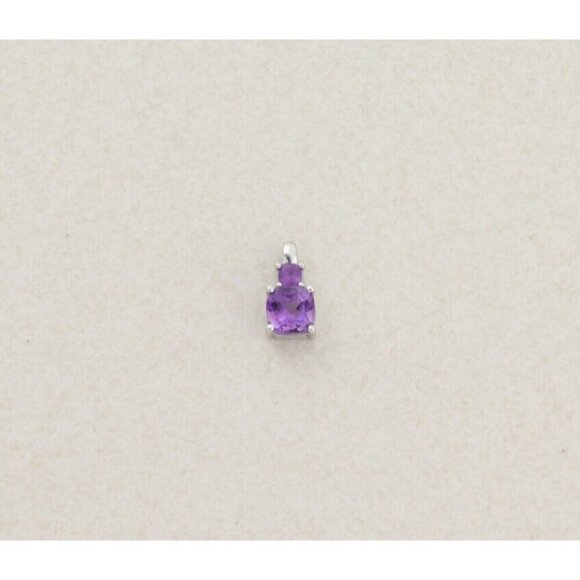 Pendant Only 10k White Gold Natural Purple Amethyst Pendant - Picture 2 of 7